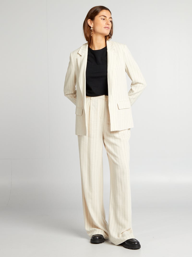 Geklede broek met hoge taille BIEGE - Kiabi