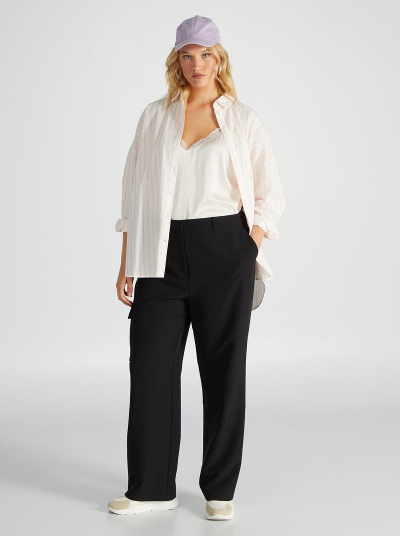 Geklede broek met zakken ZWART - Kiabi