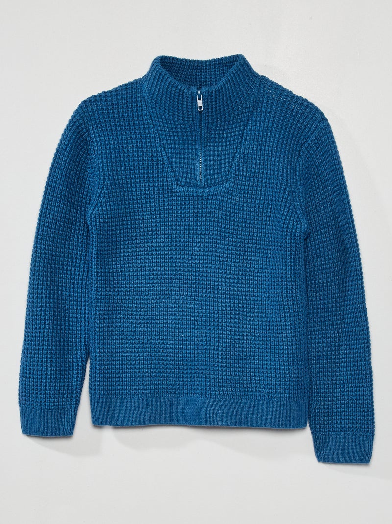 Gekleurde trui met schipperskraag donkerblauw - Kiabi