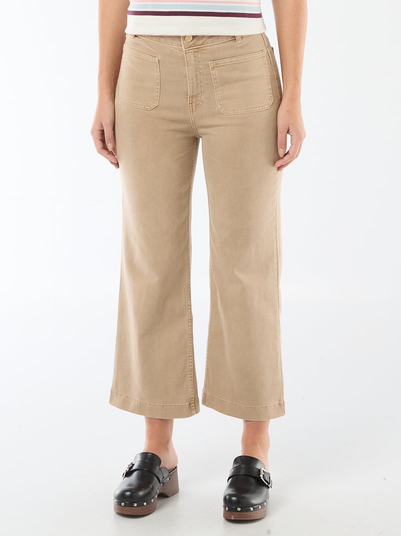 Gekleurde wide leg broek Biege - Kiabi