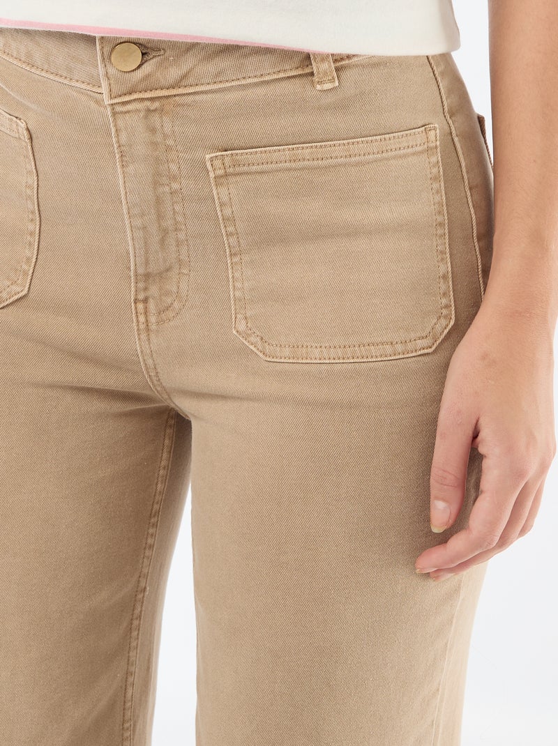 Gekleurde wide leg broek Biege - Kiabi