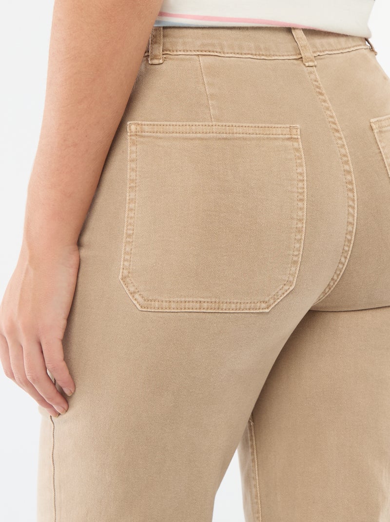 Gekleurde wide leg broek Biege - Kiabi