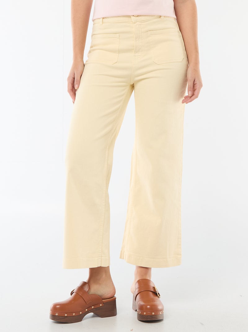 Gekleurde wide leg broek Geel - Kiabi