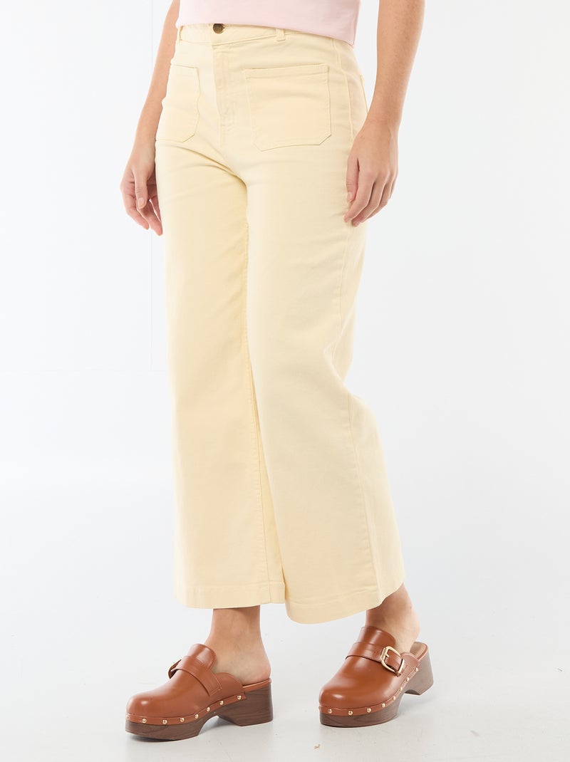 Gekleurde wide leg broek Geel - Kiabi