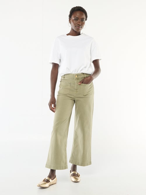 Gekleurde wide leg broek - Kiabi