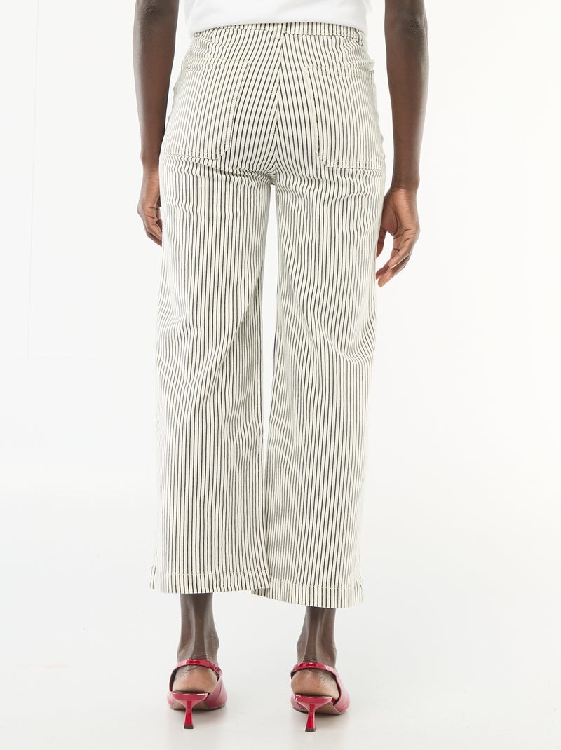 Gekleurde wide leg broek Wit - Kiabi