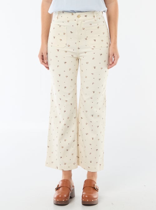 Gekleurde wide leg-broek - Kiabi