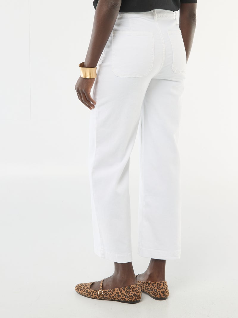 Gekleurde wide leg broek Wit - Kiabi