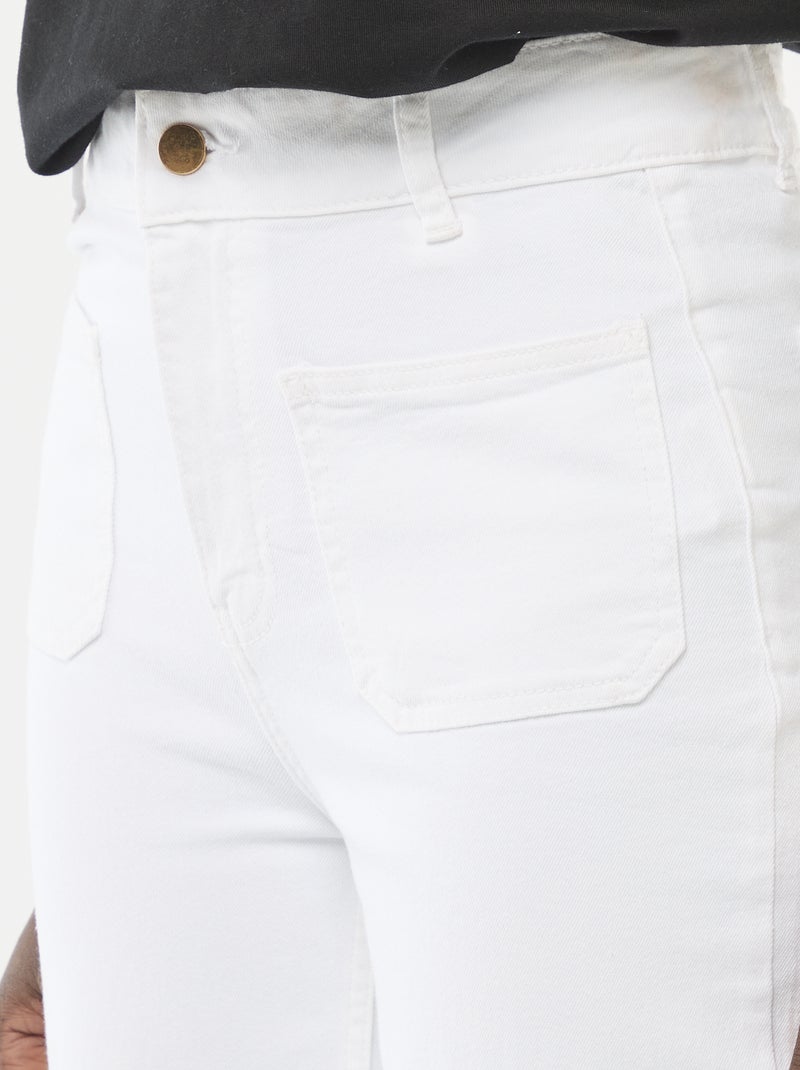 Gekleurde wide leg broek Wit - Kiabi