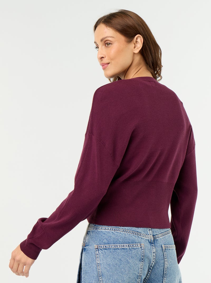 Geknoopt cropped gilet Rose - Kiabi
