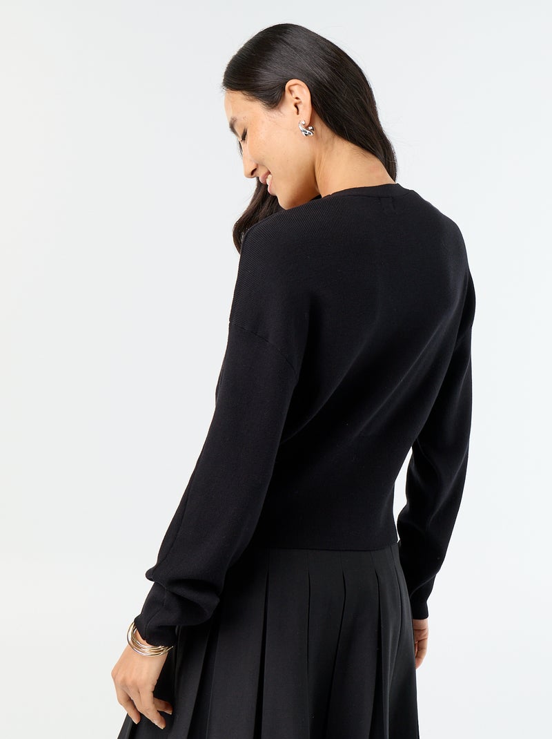 Geknoopt cropped gilet Zwart - Kiabi