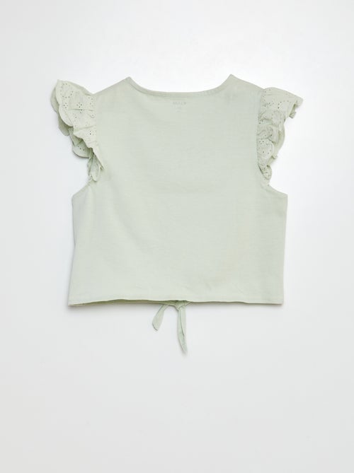 Geknoopt T-shirt met korte mouwen met ruches - Kiabi