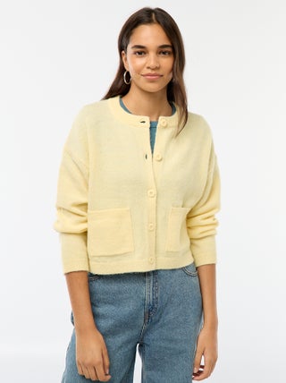 Geknoopt vest met 2 opgestikte zakken