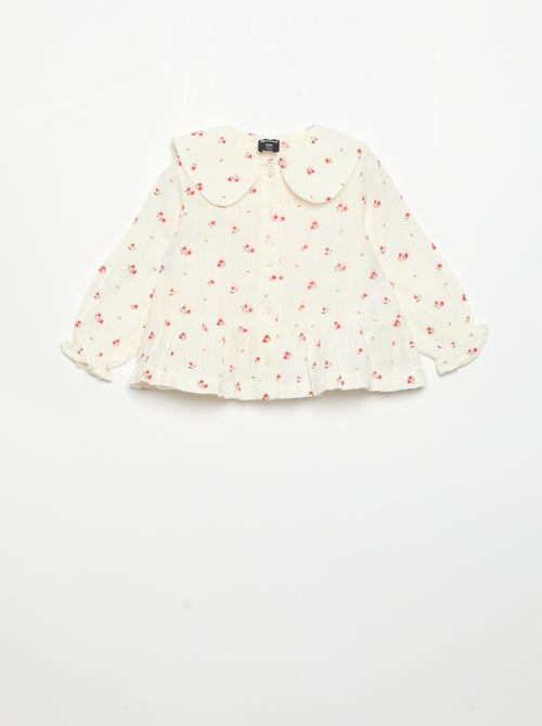 Geknoopte blouse van katoenen gaas - Kiabi