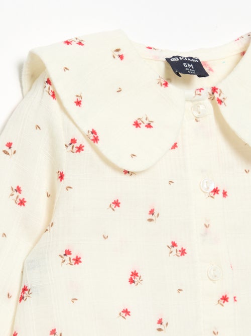 Geknoopte blouse van katoenen gaas - Kiabi