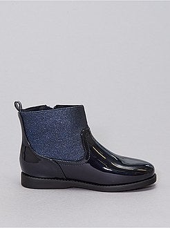 Gelakte laarzen met pailletten - Kiabi