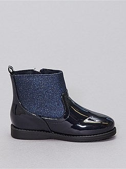 Gelakte laarzen met pailletten - Kiabi