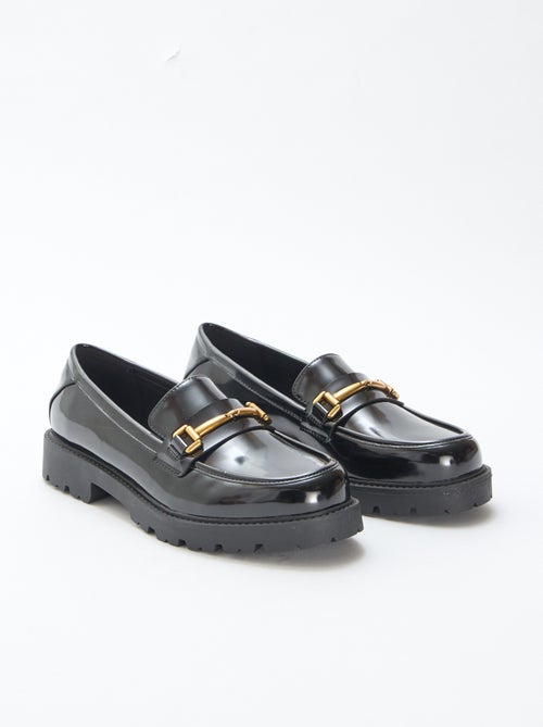 Gelakte loafers met goudkleurig bandje - Kiabi
