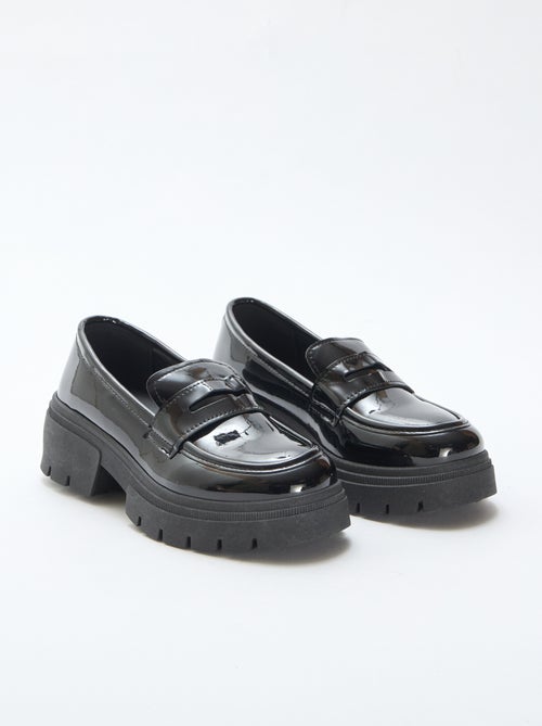 Gelakte loafers met profielzool - Kiabi