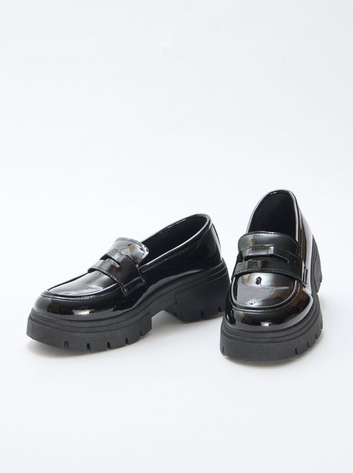 Gelakte loafers met profielzool - Kiabi