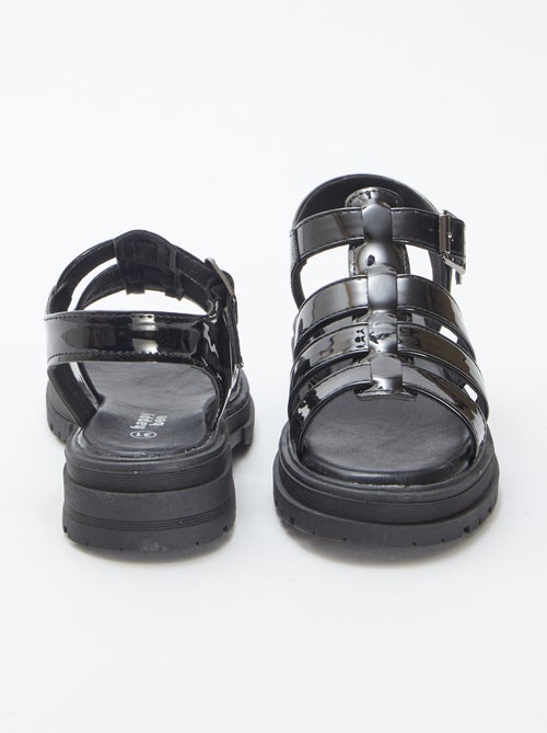 Gelakte sandalen met hak - Kiabi