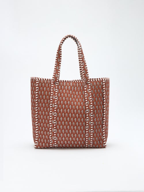 Gematelasseerde shopper met Indiaas motief - Kiabi Gematelasseerde shopper met Indiaas motief - Kiabi