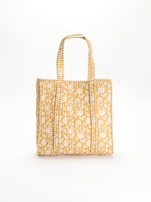 Gematelasseerde shopper met Indiaas motief - Kiabi