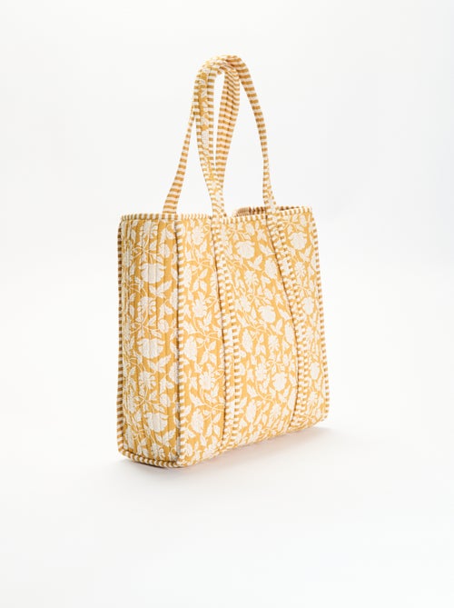 Gematelasseerde shopper met Indiaas motief - Kiabi
