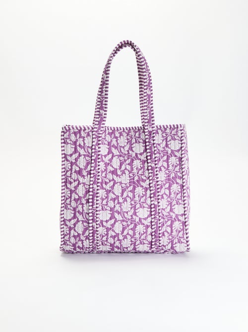 Gematelasseerde shopper met Indiaas motief - Kiabi