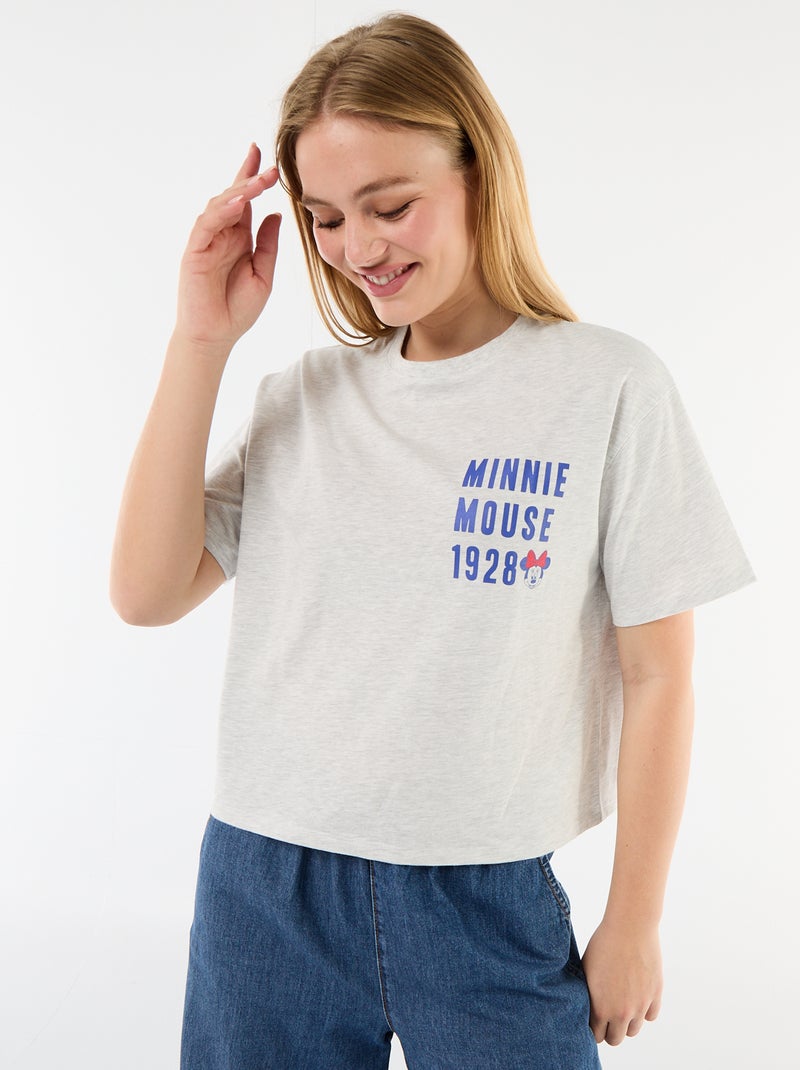 Gemêleerd T-shirt 'Minnie' Grijs - Kiabi
