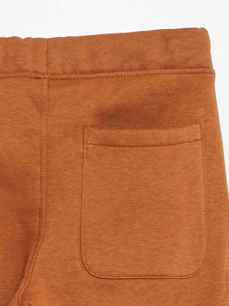 Gemêleerde joggingbroek met verstelbare tailleband BRUIN - Kiabi