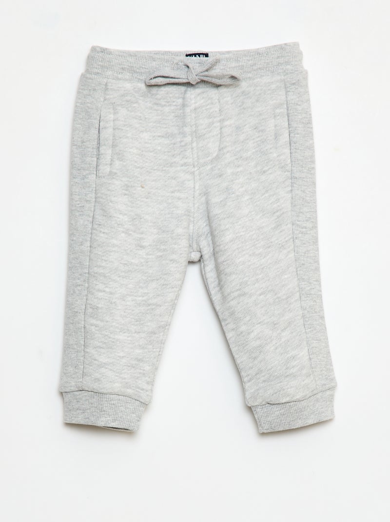 Gemêleerde joggingbroek van french terry Grijs - Kiabi
