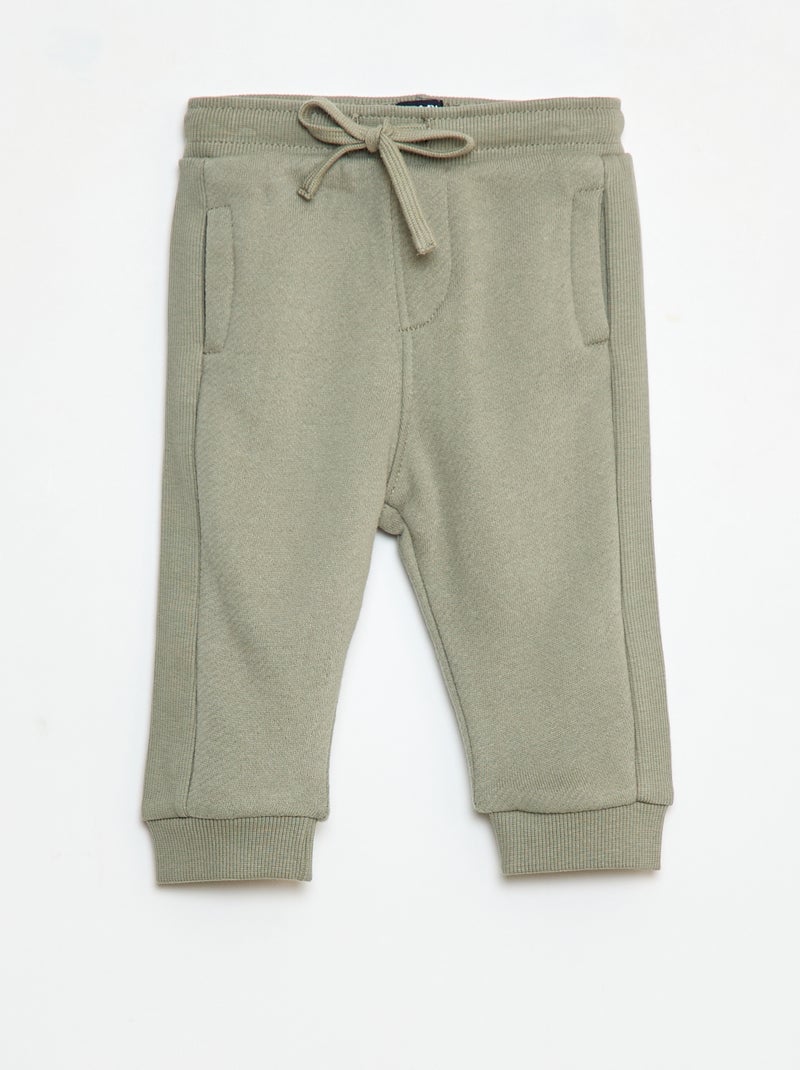 Gemêleerde joggingbroek van french terry Groen - Kiabi