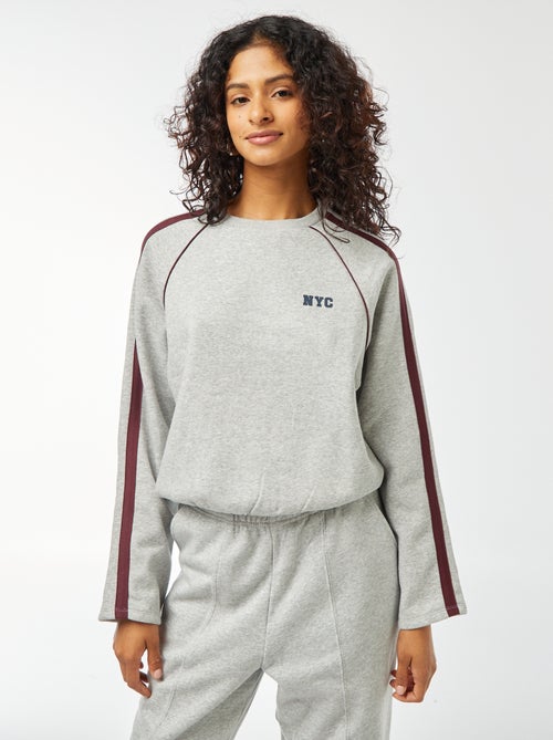 Gemêleerde sweater in sportwearstijl - Kiabi