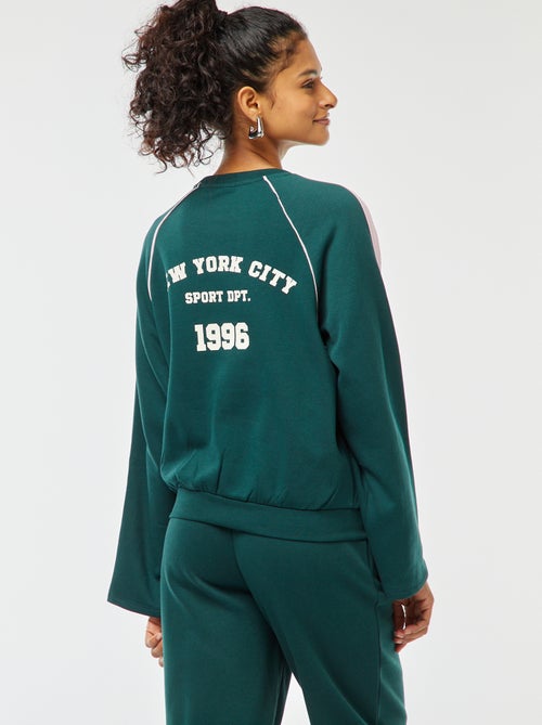 Gemêleerde sweater in sportwearstijl - Kiabi