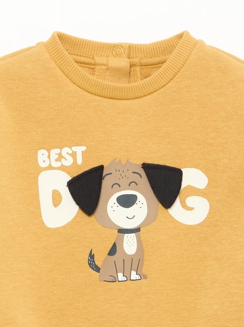 Gemêleerde sweater met zachte velours binnenkant - Kiabi
