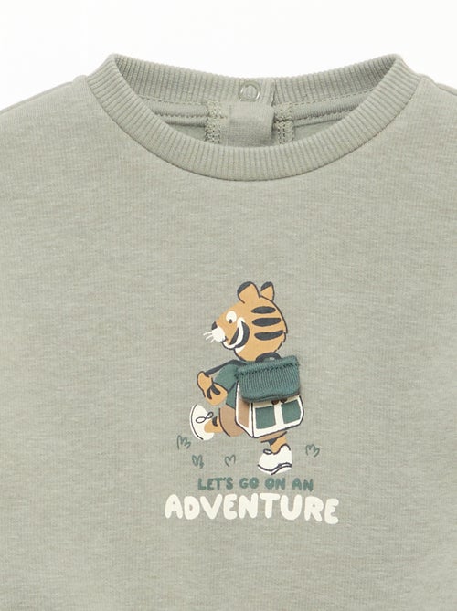 Gemêleerde sweater met zachte velours binnenkant - Kiabi