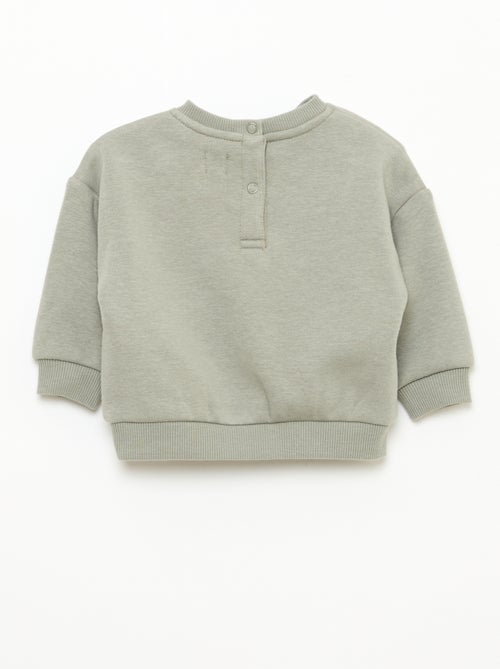 Gemêleerde sweater met zachte velours binnenkant - Kiabi