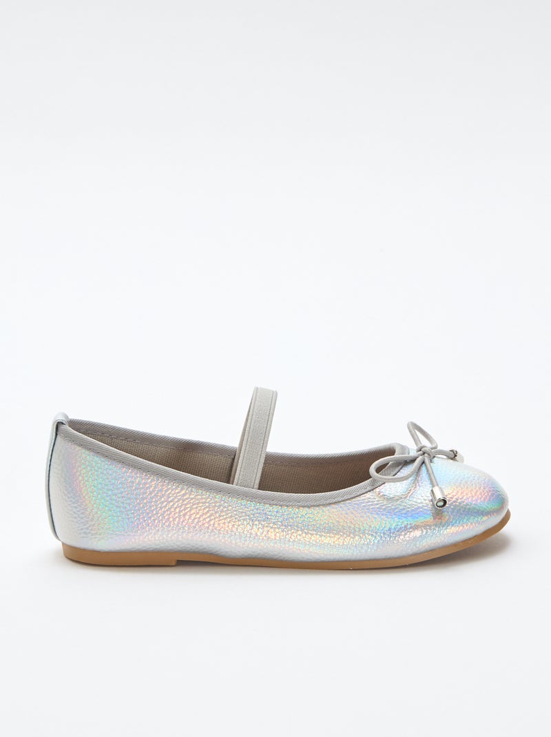 Gemetalliseerde ballerina's Grijs - Kiabi
