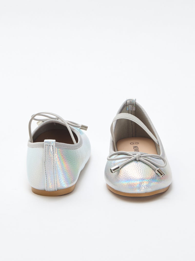 Gemetalliseerde ballerina's Grijs - Kiabi