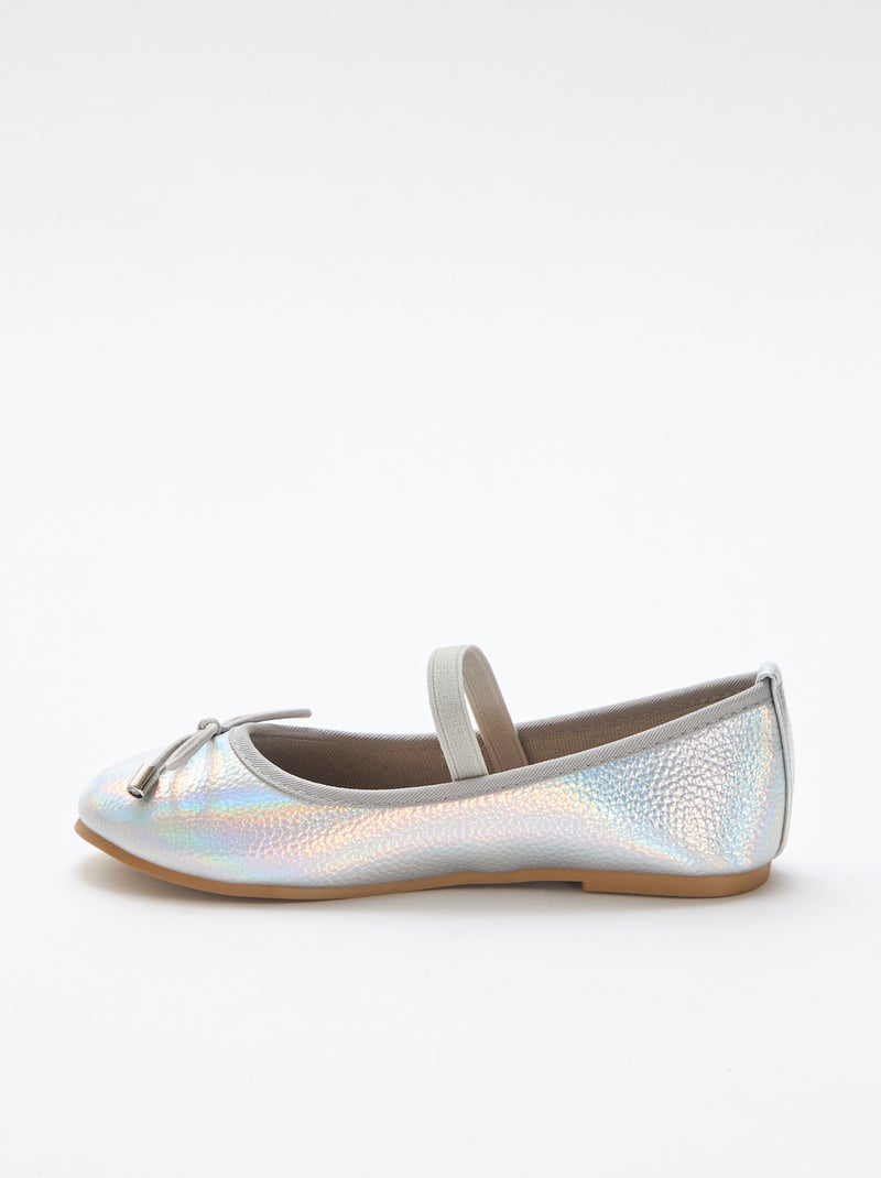 Gemetalliseerde ballerina's Grijs - Kiabi