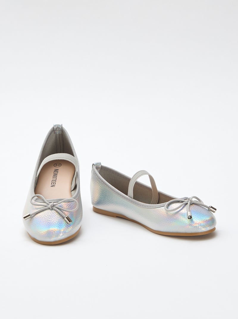 Gemetalliseerde ballerina's Grijs - Kiabi