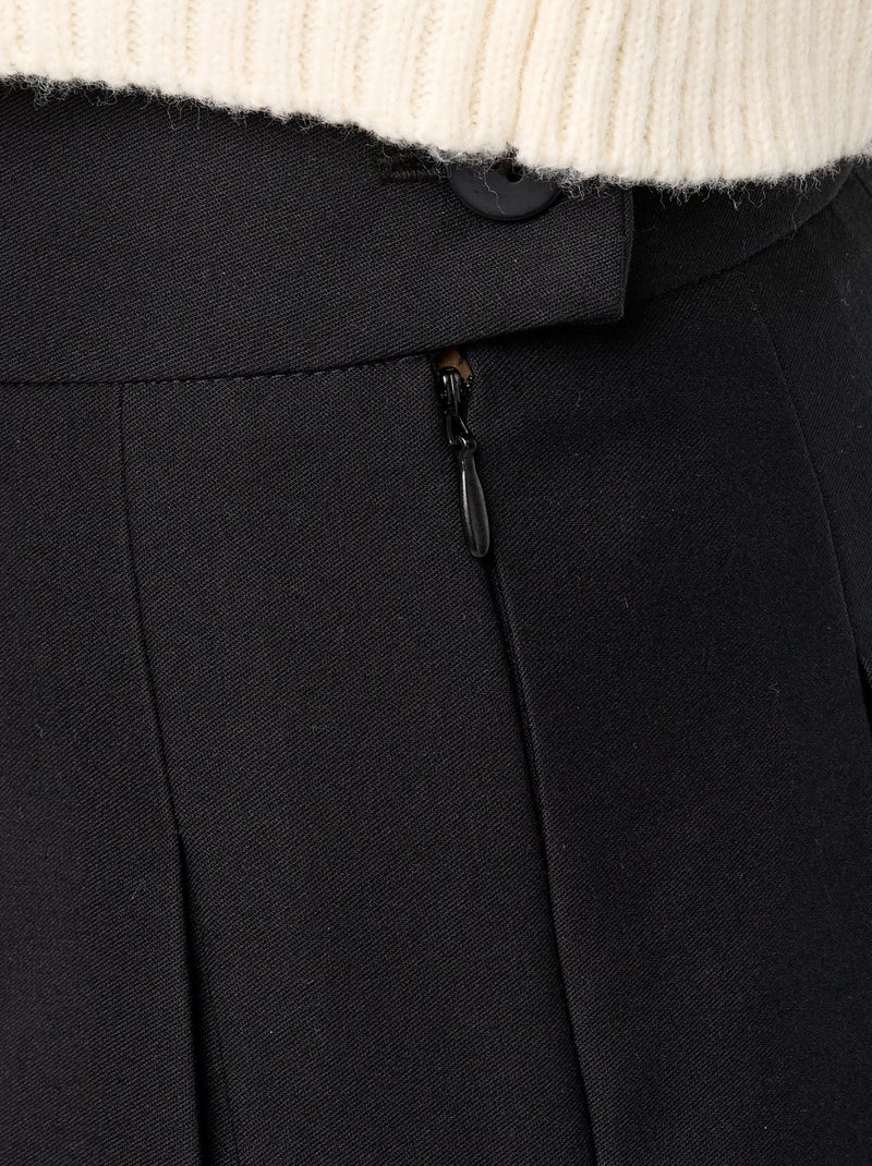 Geplooide korte rok Zwart - Kiabi