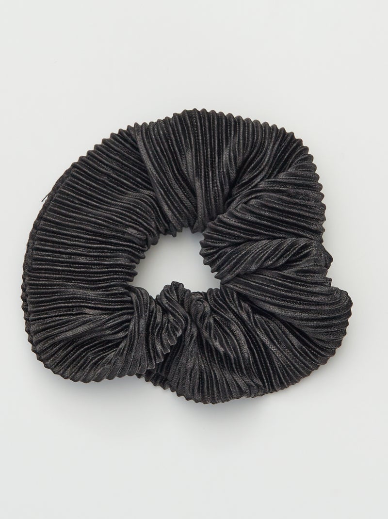 Geplooide scrunchie ZWART - Kiabi