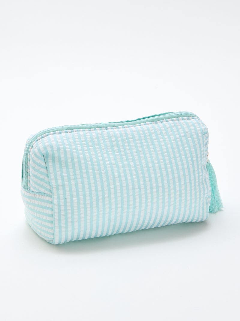 Geprint etui met ritssluiting Blauw - Kiabi