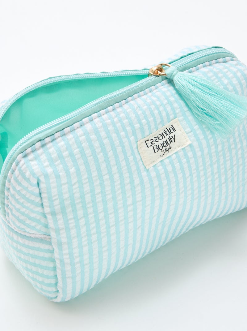 Geprint etui met ritssluiting Blauw - Kiabi