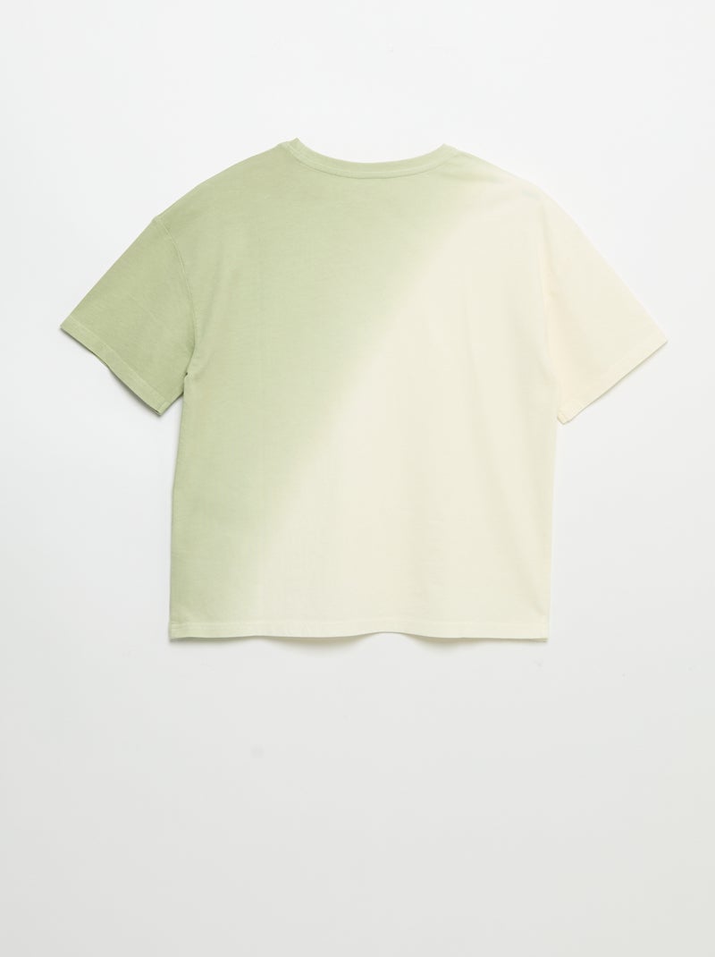 Geprint T-shirt met korte mouwen en tie-dye effect Groen - Kiabi