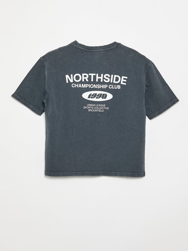 Geprint T-shirt met korte mouwen Grijs - Kiabi