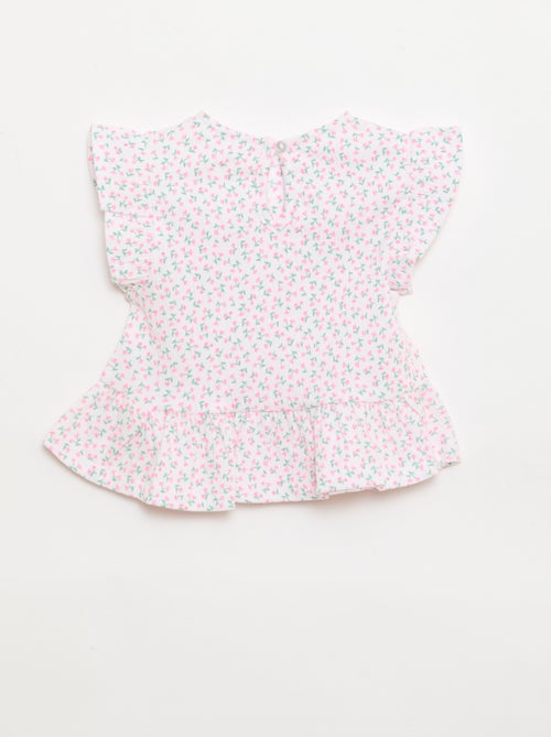 Geprint T-shirt met ruches - Kiabi