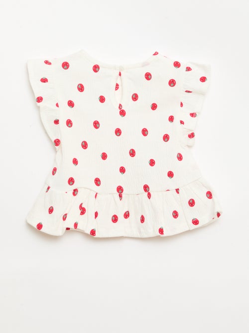 Geprint T-shirt met ruches - Kiabi